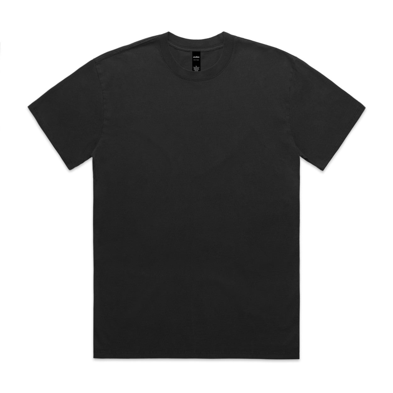 Black t-shirt on a white background