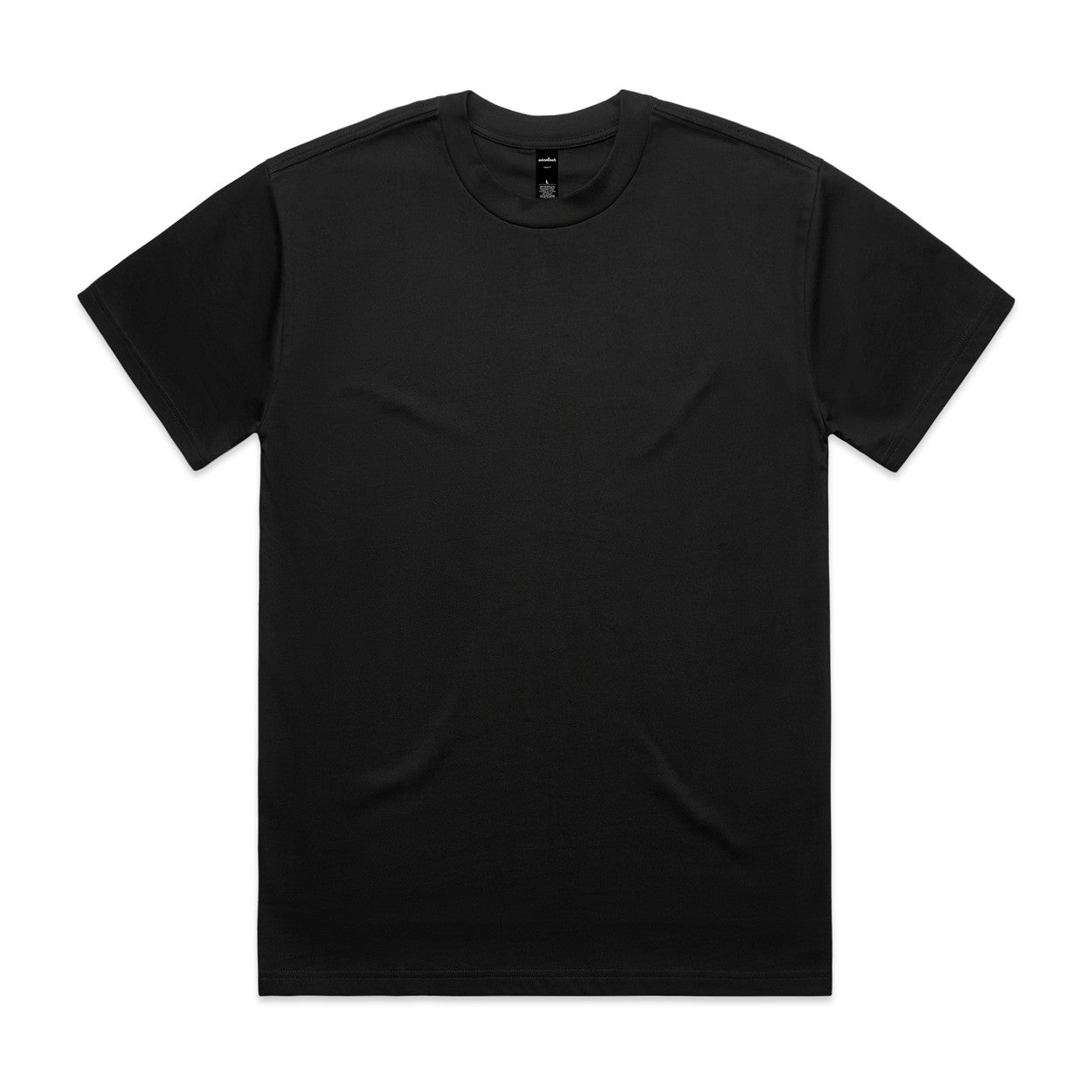 Black t-shirt on a white background