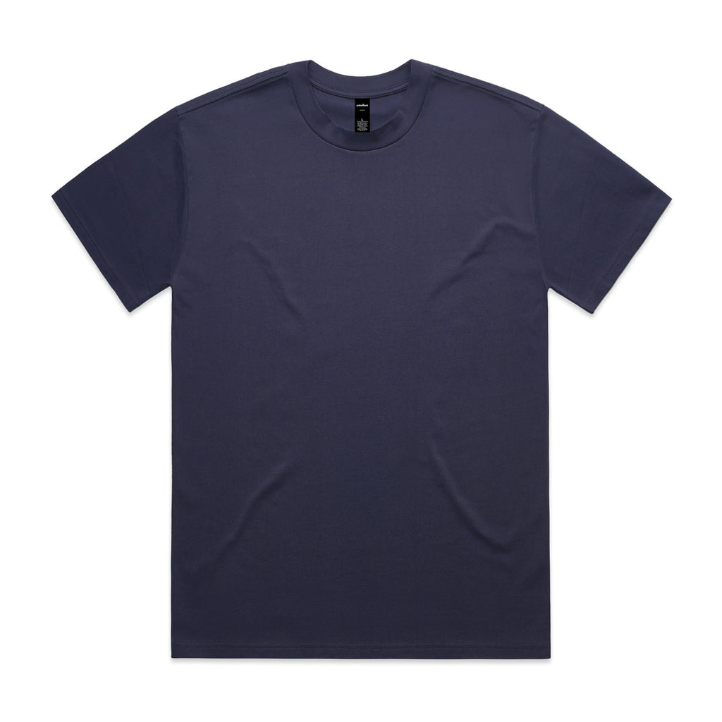 Navy blue t-shirt on a white background