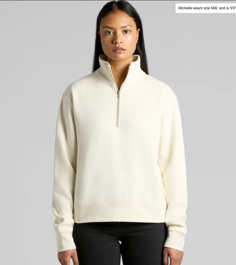 Ladies Stencil Half Zip Crew
