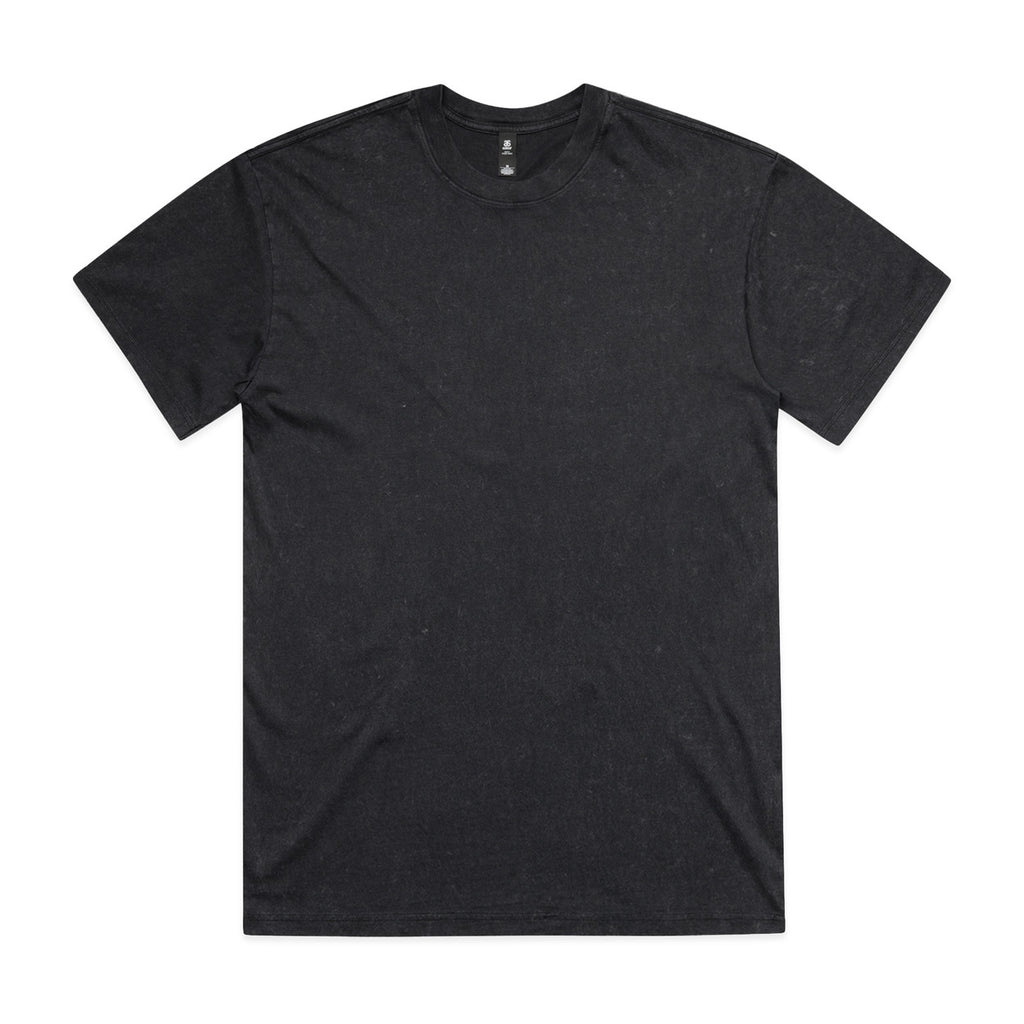Black washed t-shirt on a white background