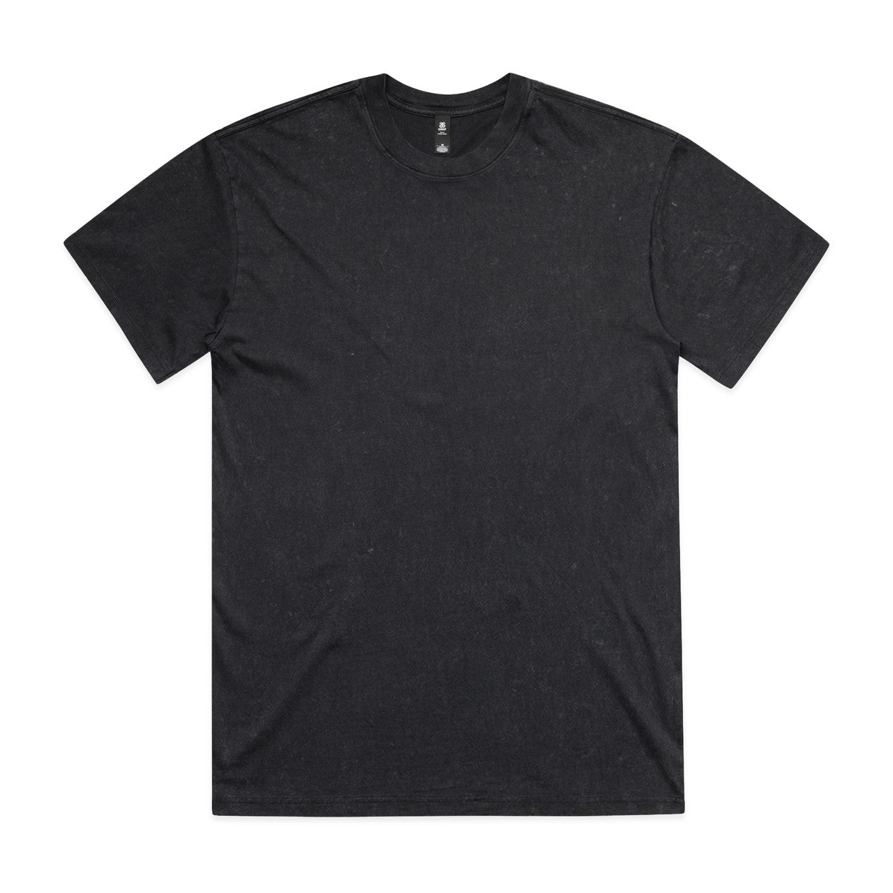 Black washed t-shirt on a white background
